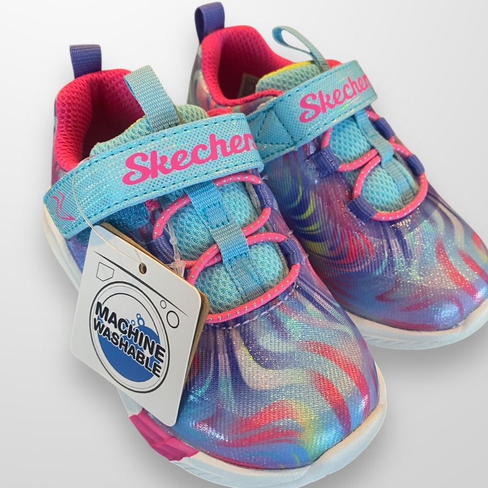 Skechers Toddler Girls Size‎ 5.5 Swirly Sweets Sneaker Shoes NEW Washable